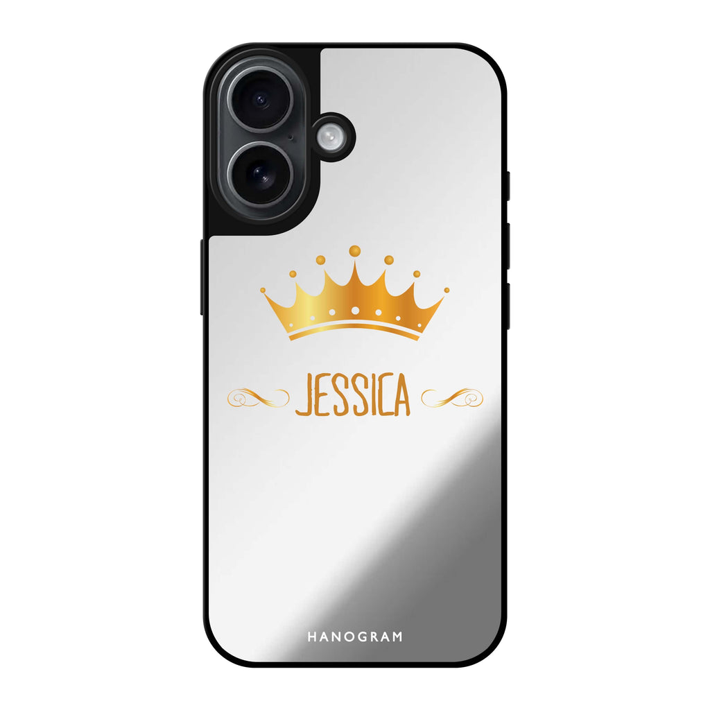 Reflective iPhone 16 Mirror Case –Queen's crown Design