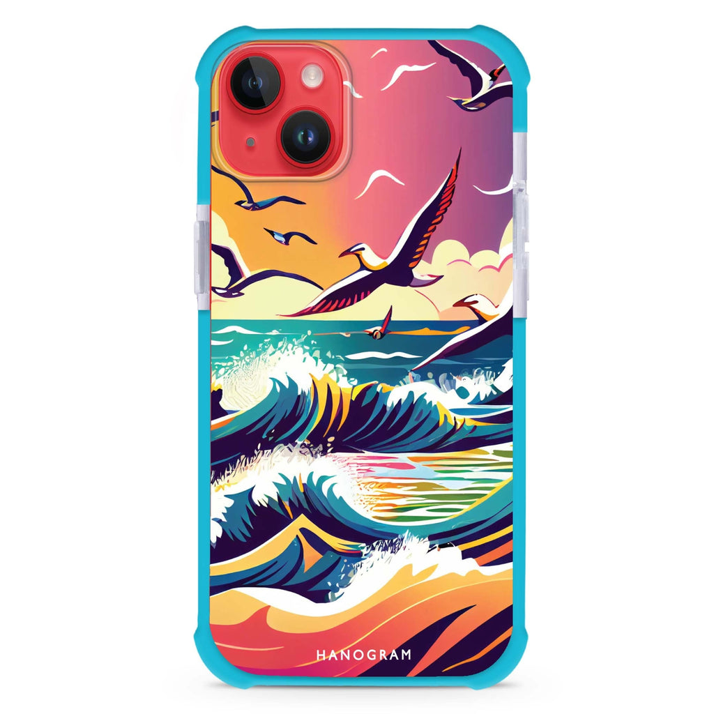 Waves & seagulls iPhone 15 Plus Ultra Shockproof Case