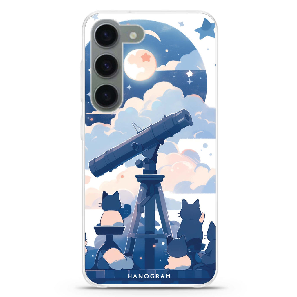 StarGaze Kitty ultra-clear case for Samsung Galaxy S23/S22, front view