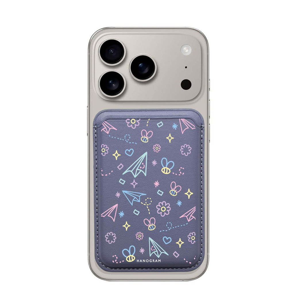 Playful Patterns MagSafe wallet for iPhone, slim magnetic card holder, main view