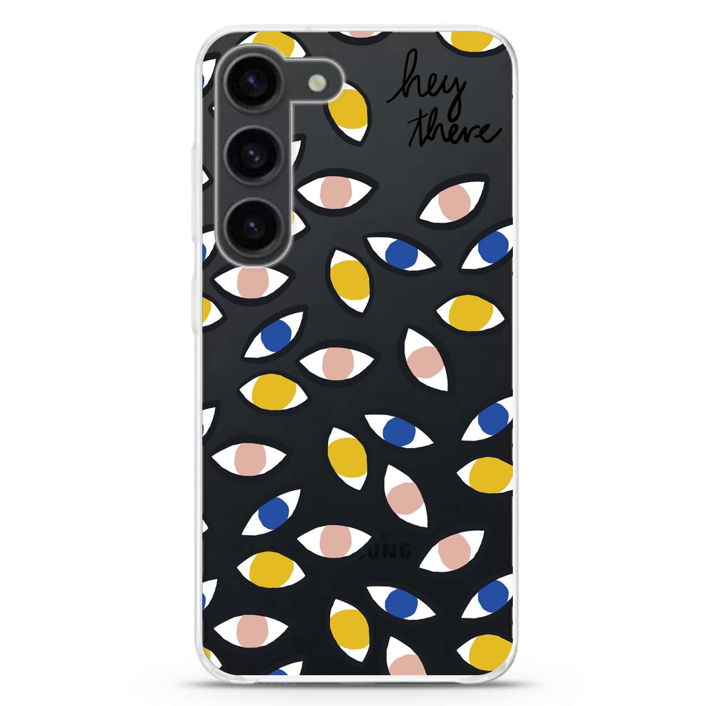 hey there ultra-clear case for Samsung Galaxy S23/S22, front view