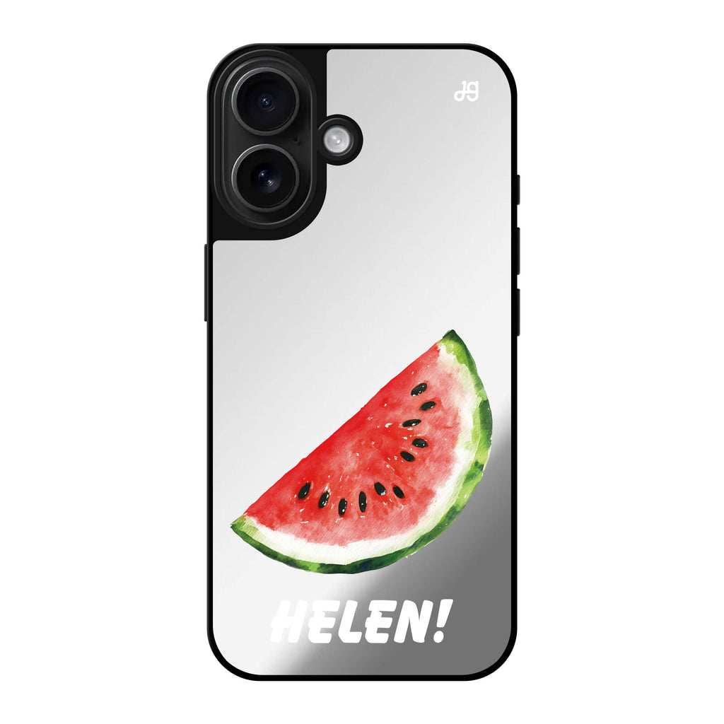 Reflective iPhone 16 Mirror Case –Melon Splash Design