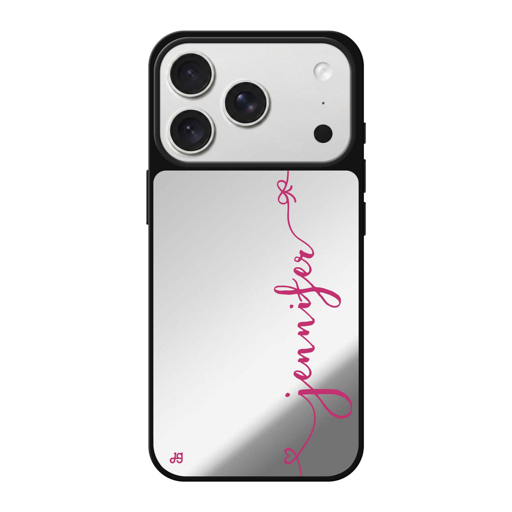 Think Different personalized name typography iPhone 18 Pro Max mirror case