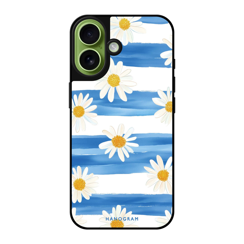 Reflective iPhone 16 Mirror Case –Daisy Lines Design