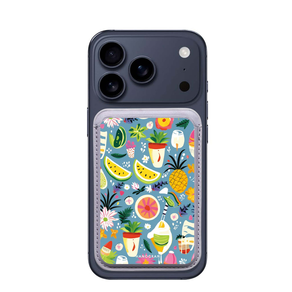 Tropical Treats MagSafe wallet for iPhone, slim magnetic card holder, main view