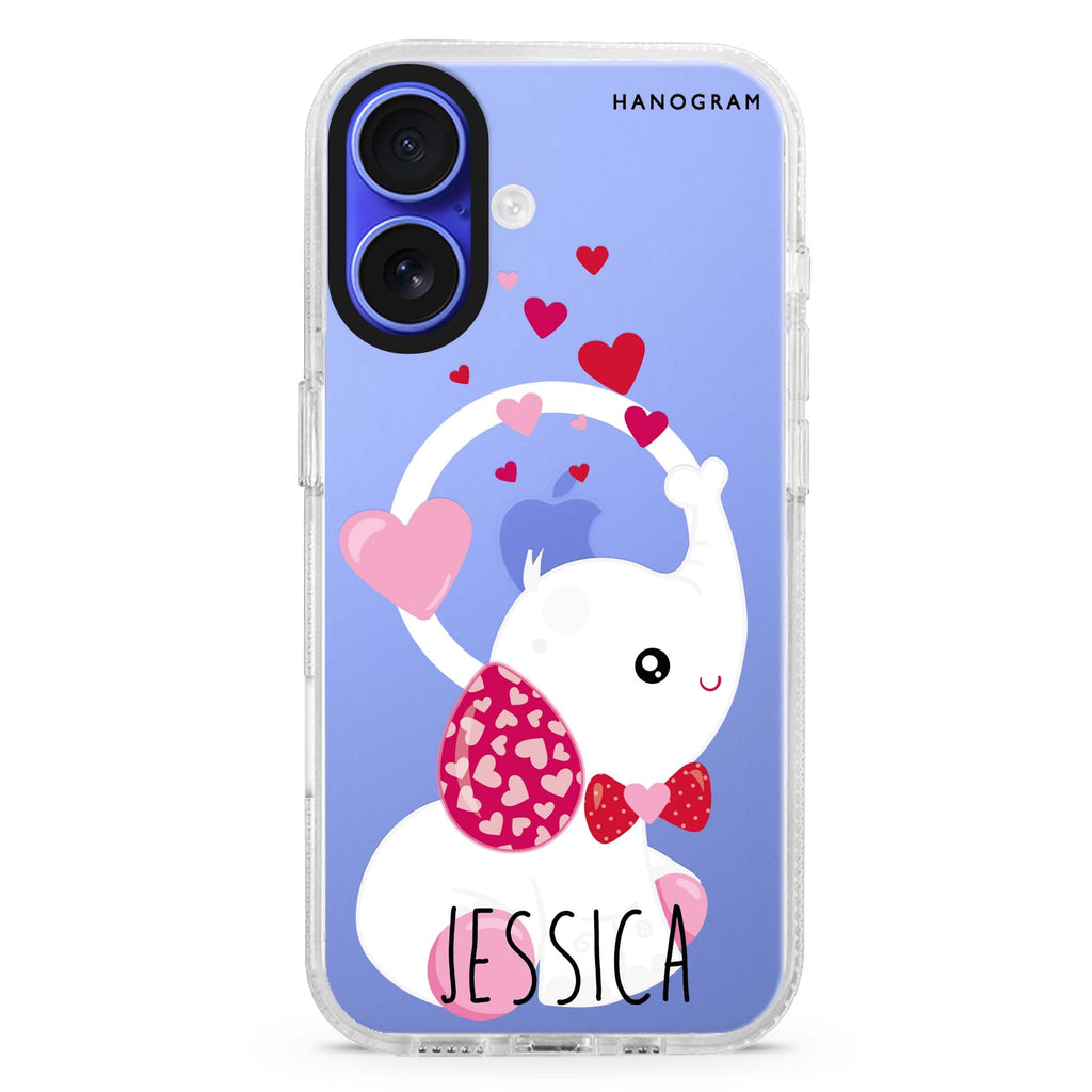 Lovely Elephant MagSafe Compatible iPhone 16 Ultra Clear Case - Personalized and Stylish Protection