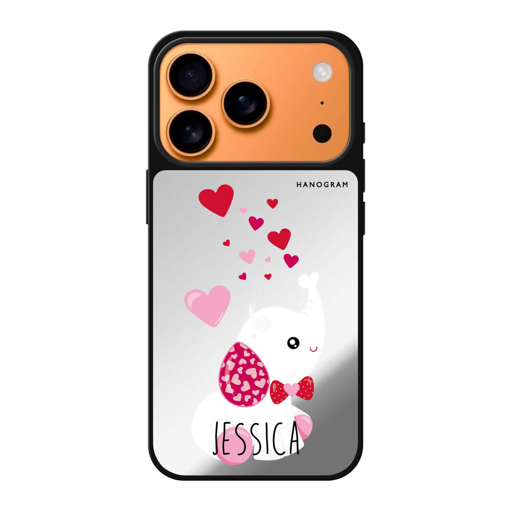 Lovely Elephant personalized name elephant animal iPhone 17 Pro Max mirror case