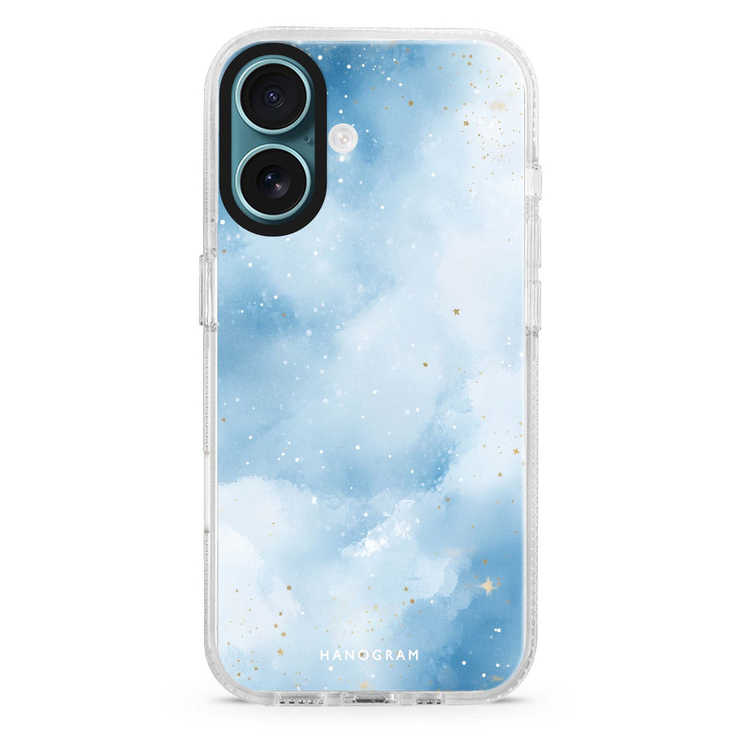 Starlight Wash iPhone 16 and 16 Plus ultra clear case, transparent celestial artwork, front product view
