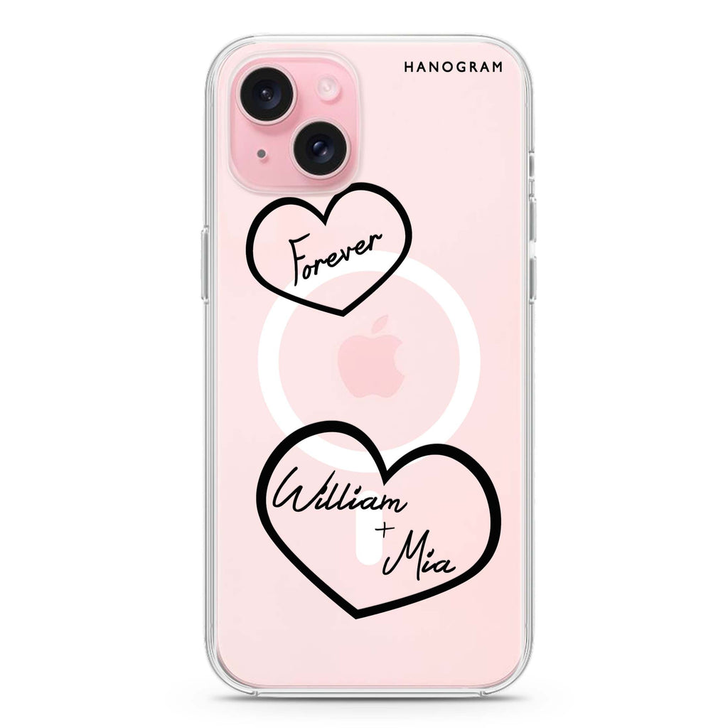Sweet Heart II iPhone 15 Plus MagSafe Compatible Ultra Clear Case