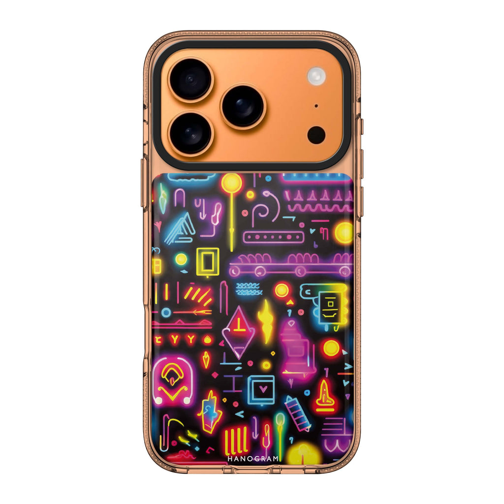 Neon Dreams graphic sparkle whimsical bright iPhone 17 Pro Max ultra clear case