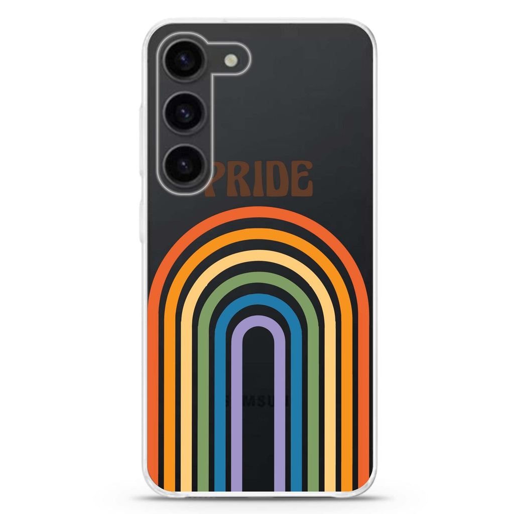 Rainbow Pride ultra-clear case for Samsung Galaxy S23/S22, front view
