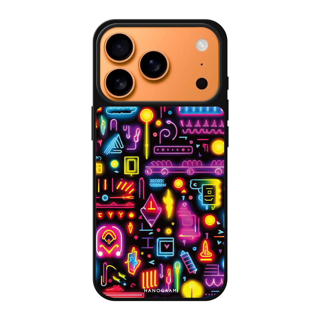 Neon Dreams sparkle iPhone 17 Pro Max mirror case
