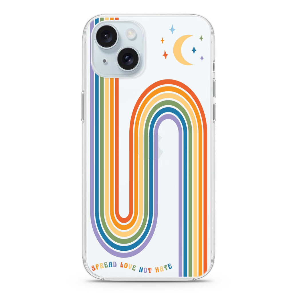Spread Love with rainbow iPhone 15 plus Ultra Clear Case