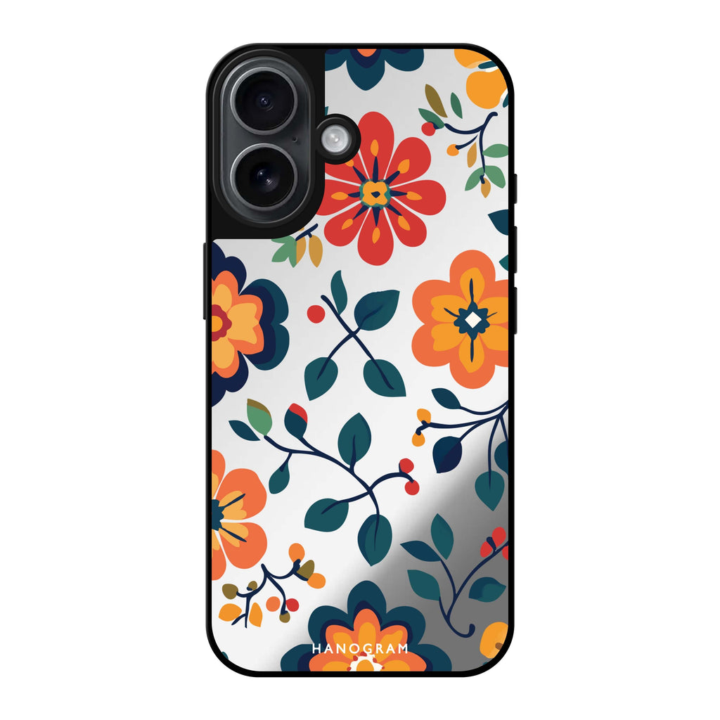 Reflective iPhone 16 Mirror Case –Petal Pop Design