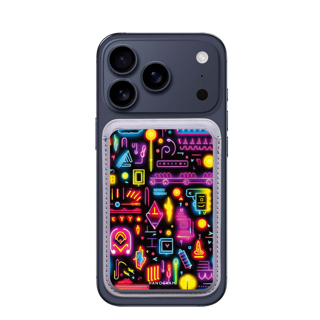 Neon Dreams MagSafe wallet for iPhone, slim magnetic card holder, main view