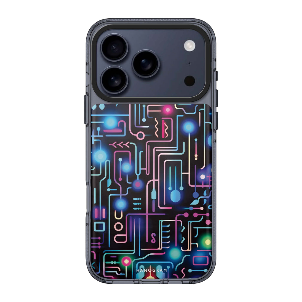 Glow Spectrum multicolor graphic sparkle bright iPhone 17 Pro Max ultra clear case