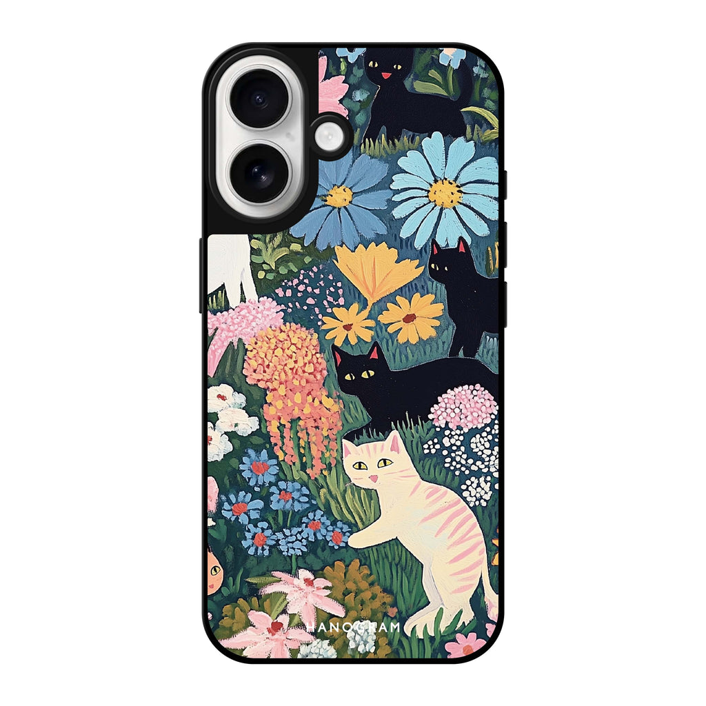 Reflective iPhone 16 Mirror Case –Garden Whimsy Design