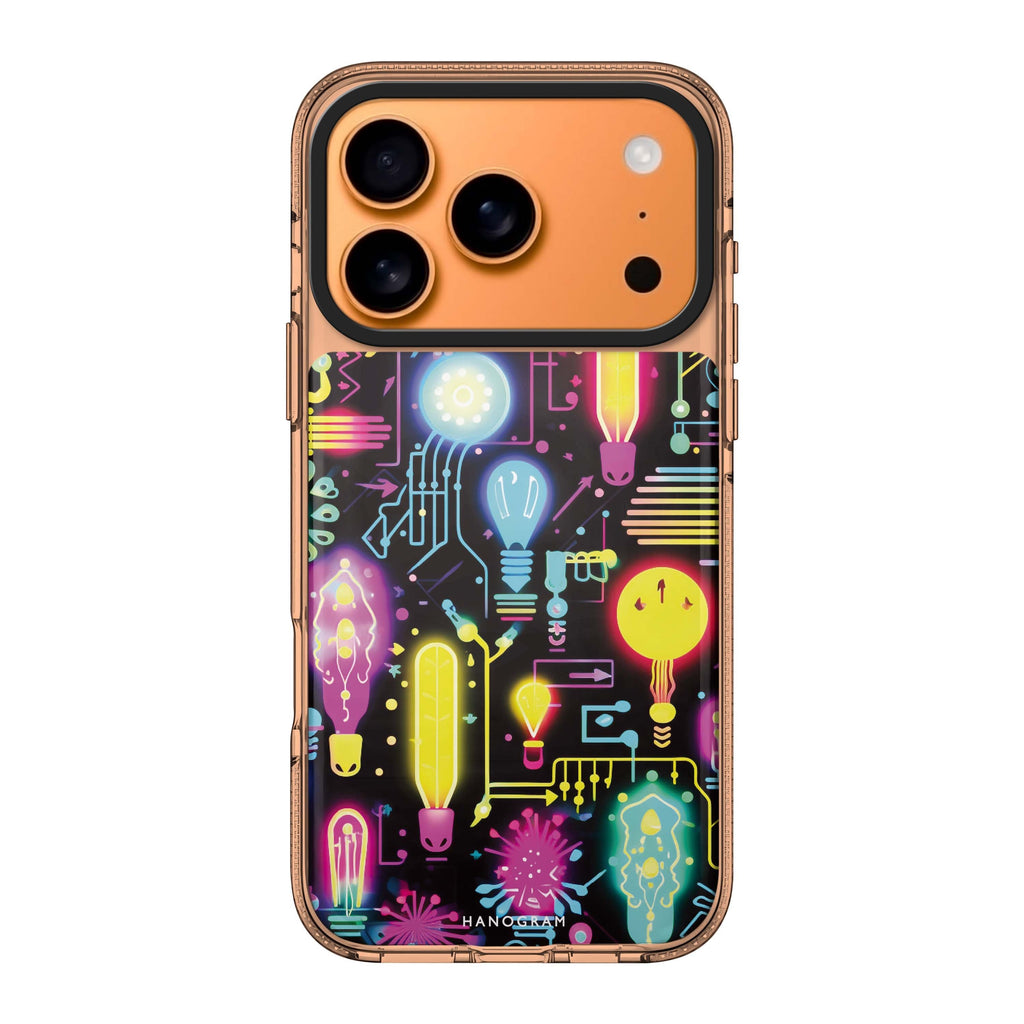 Neon Cascade graphic sparkle bright iPhone 17 Pro Max ultra clear case