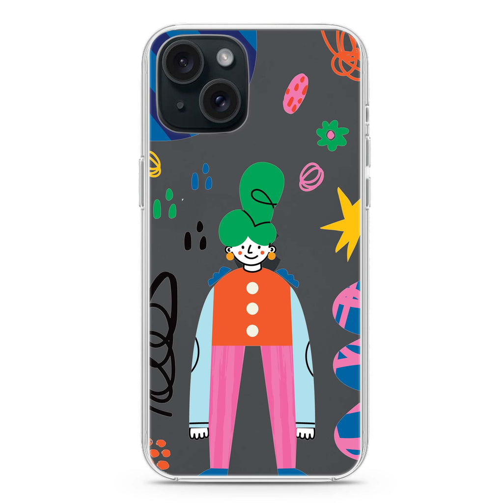 Abstract People iPhone 15 plus Ultra Clear Case