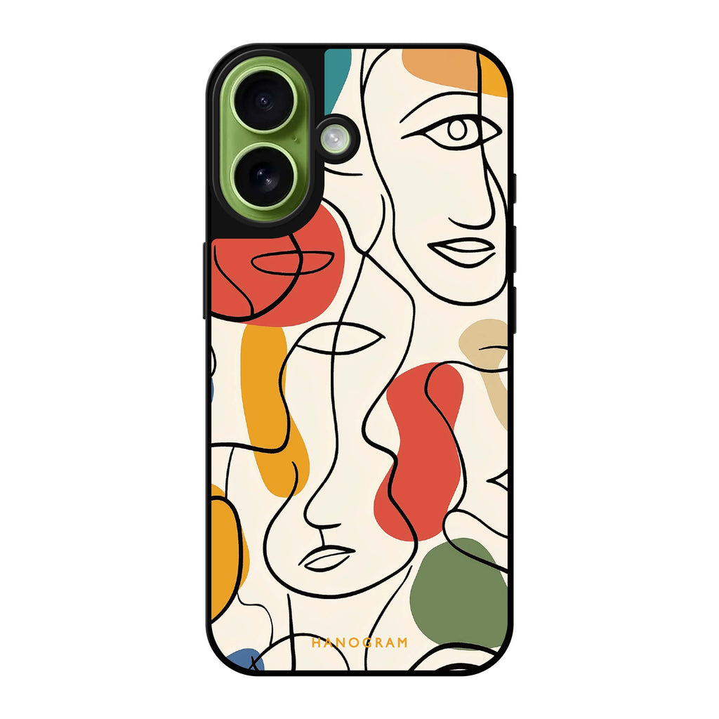 Reflective iPhone 16 Mirror Case –Faces of Joy Design