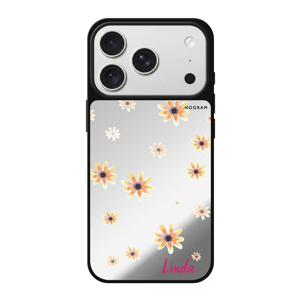 Faceflower personalized name flower floral iPhone 18 Pro Max mirror case