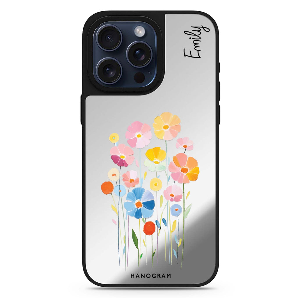 Floral Elegance personalized name MagSafe mirror case for iPhone 16/15/14 Pro Max and Pro, main view