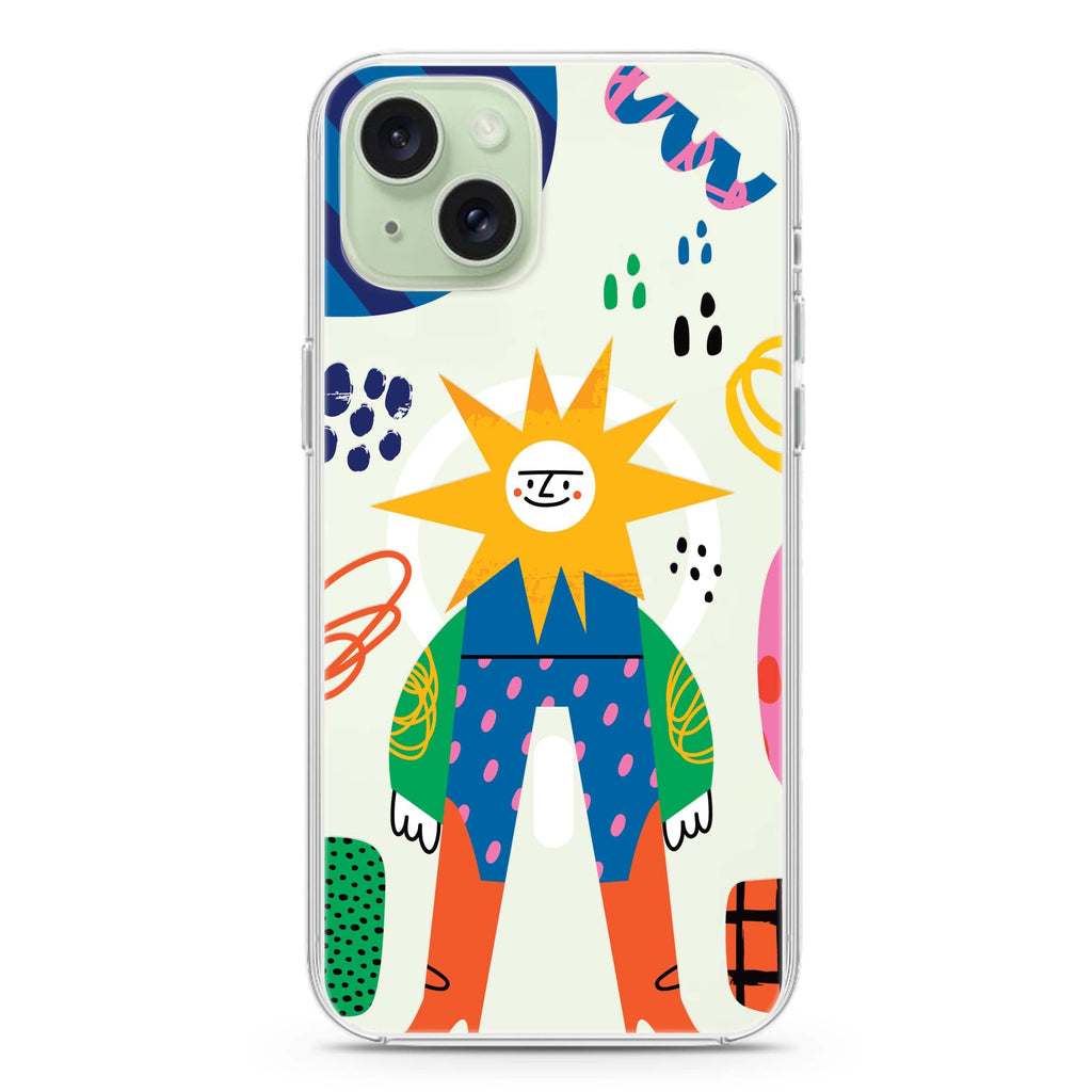 Abstract People iPhone 15 Plus MagSafe Compatible Ultra Clear Case