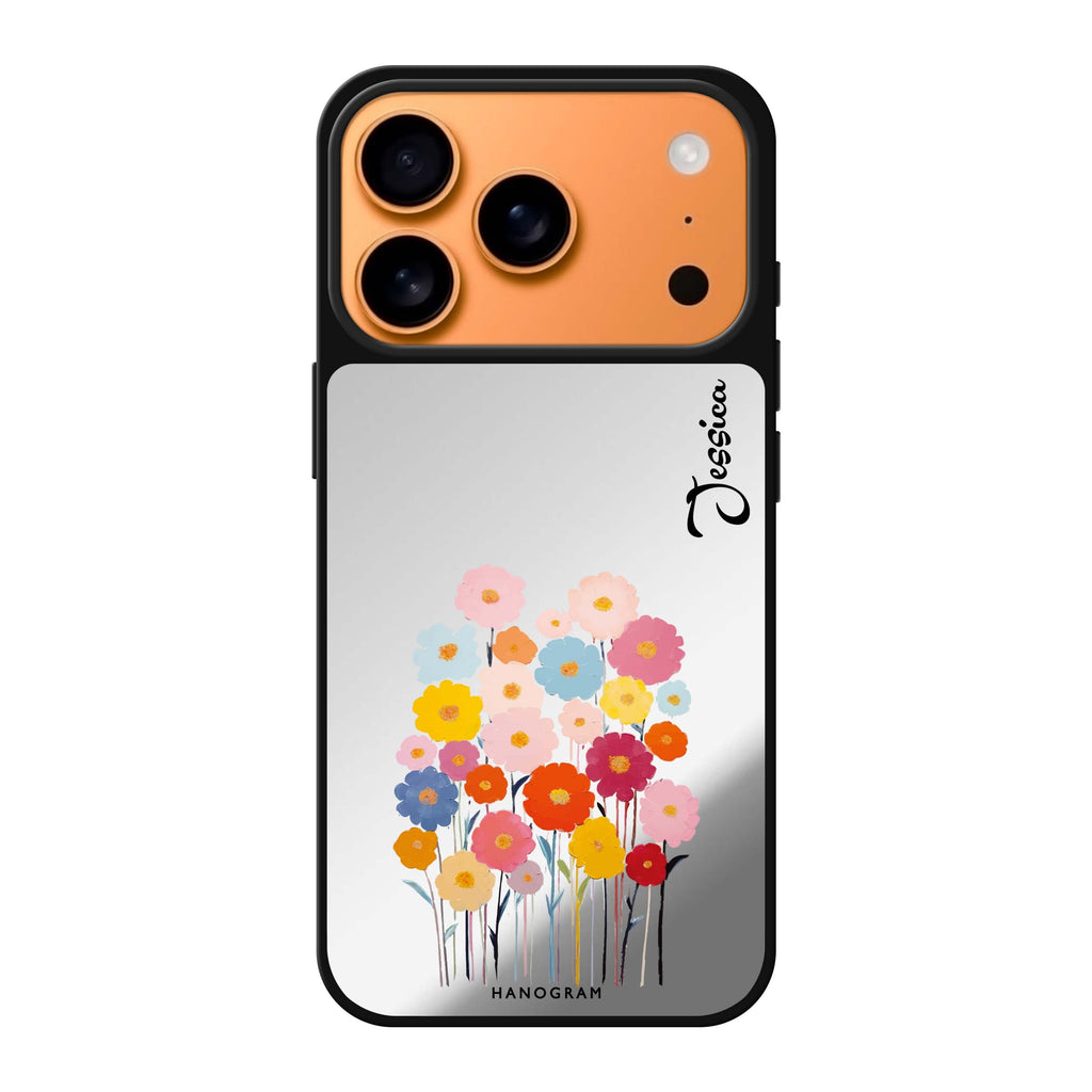 Garden Blooms personalized name spring flower floral nature iPhone 17 Pro Max mirror case