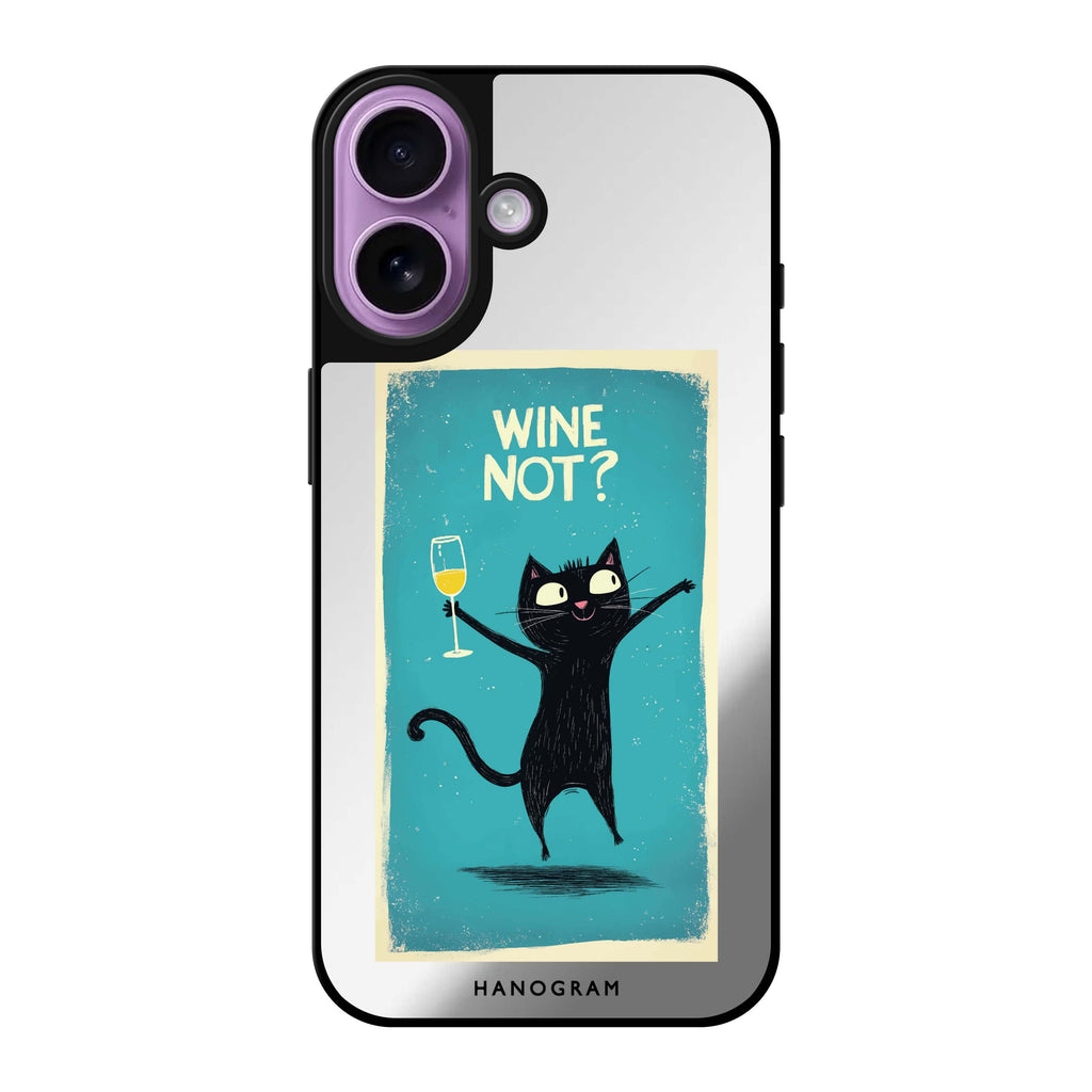 Reflective iPhone 16 Mirror Case –Wine Not? Design
