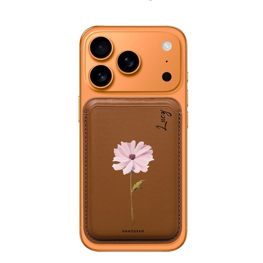Garden Serenity custom name MagSafe wallet for iPhone, personalized magnetic card holder, main view