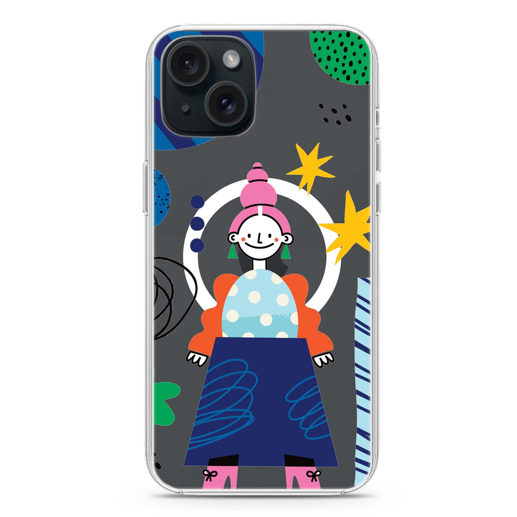 Abstract People iPhone 15 Plus MagSafe Compatible Ultra Clear Case