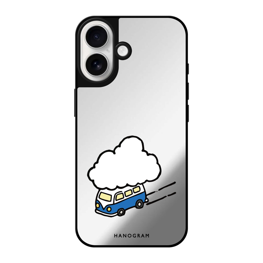 Reflective iPhone 16 Mirror Case –Cloud Trip Design