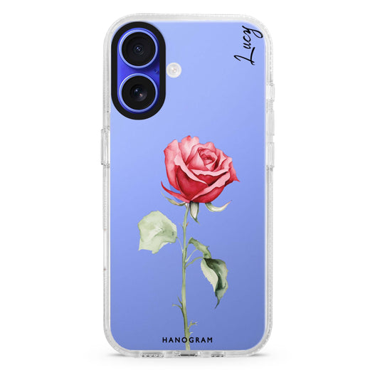 Pretty Floral custom name iPhone 16/15/14 Pro Max & Pro ultra clear case floral design, front product view