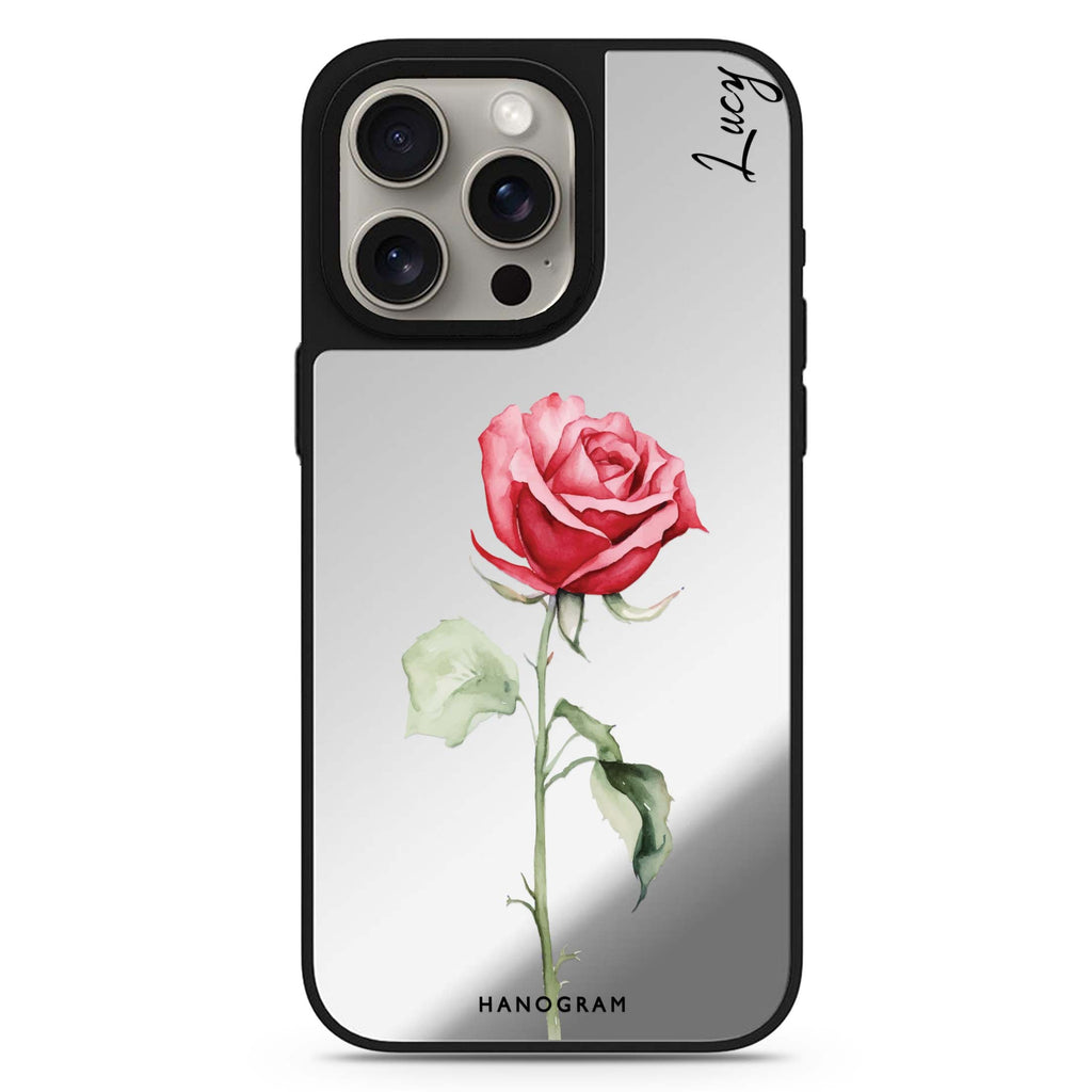 Rose Radiance personalized name MagSafe mirror case for iPhone 16/15/14 Pro Max and Pro, main view