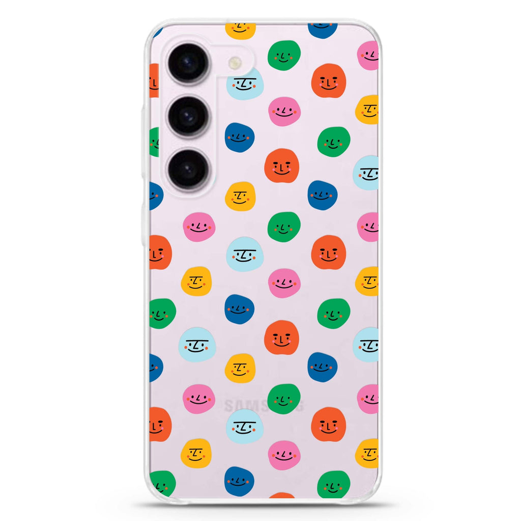 Make me smile ultra-clear case for Samsung Galaxy S23/S22, front view
