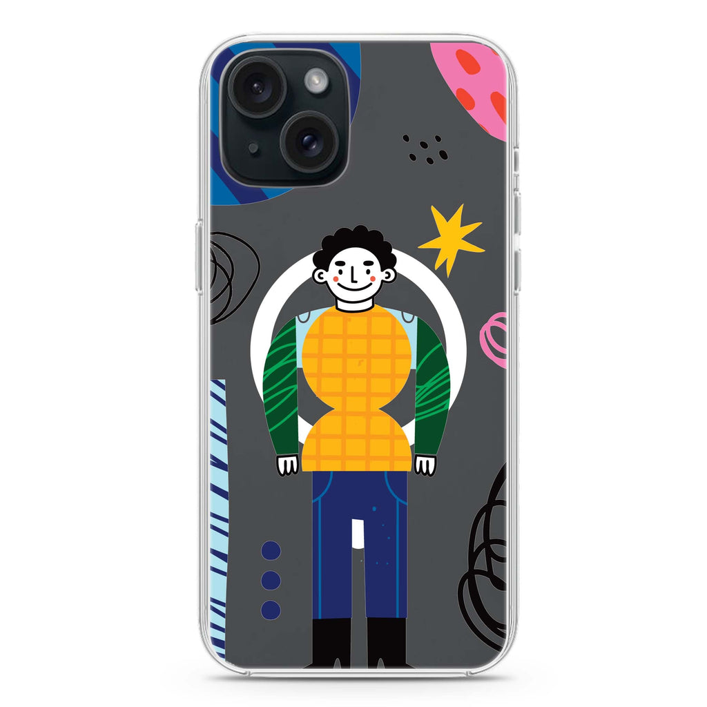 Abstract People iPhone 15 Plus MagSafe Compatible Ultra Clear Case