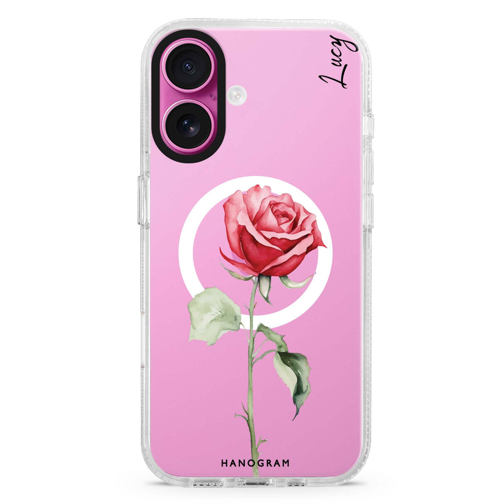 Rose Radiance MagSafe Compatible iPhone 16 Ultra Clear Case - Personalized and Stylish Protection