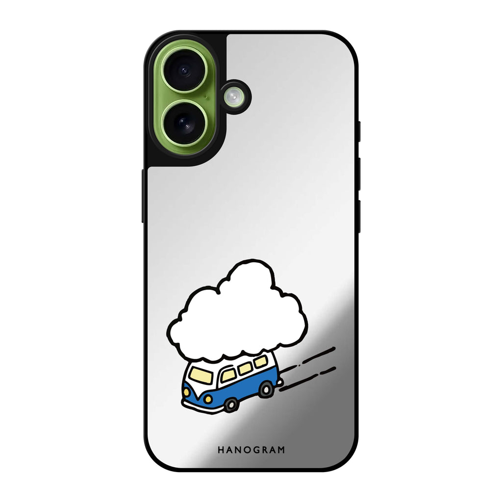 Reflective iPhone 16 Mirror Case –Cloud Trip Design