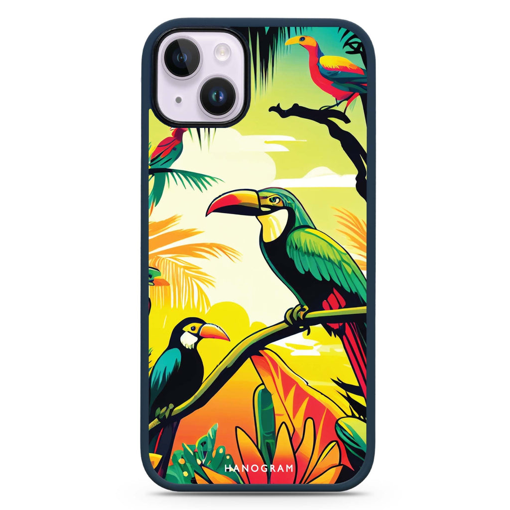 Tropical birds iPhone 15 Impact Guard Bumper Case