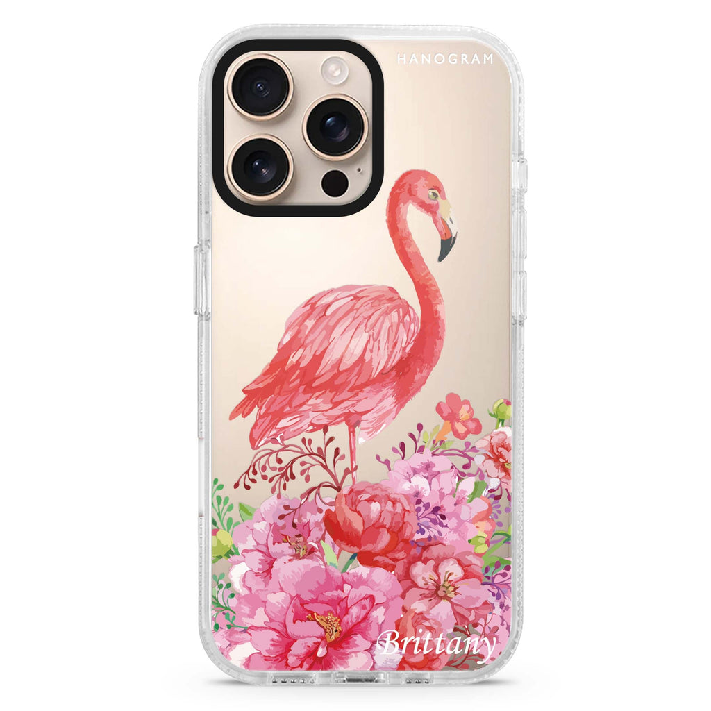 Flamingo & Flower iPhone 16 Pro & 16 Pro Max Case - Personalized and Stylish Protection