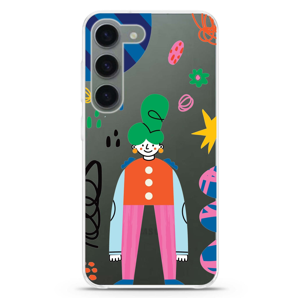 Abstract People ultra-clear case for Samsung Galaxy S23/S22, front view