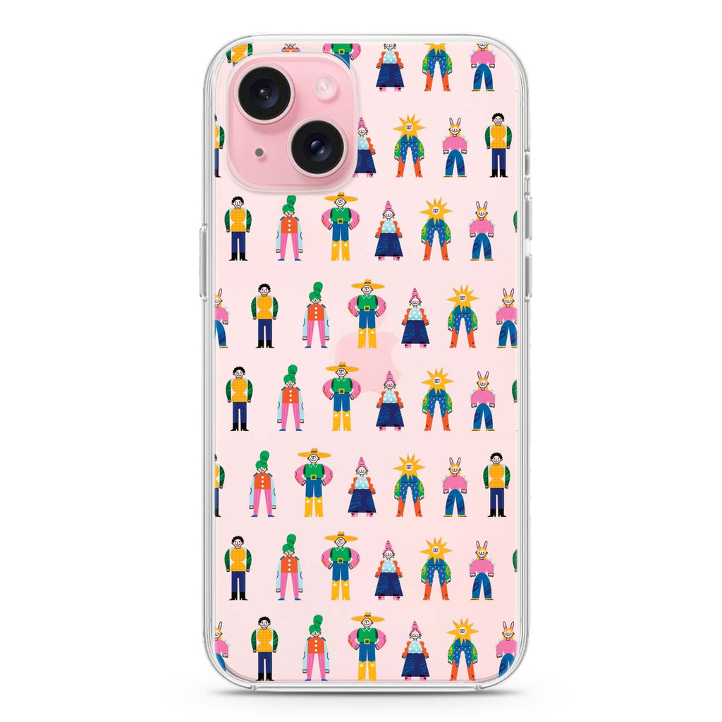 Abstract People Family iPhone 15 plus Ultra Clear Case