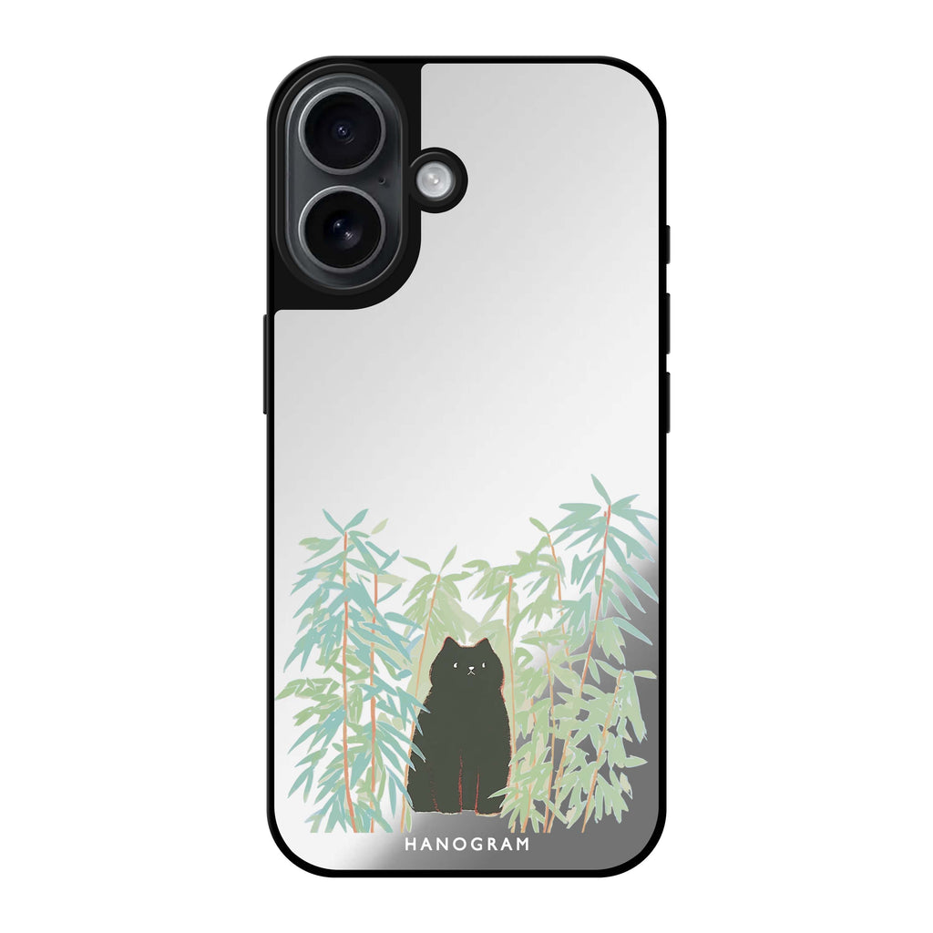 Reflective iPhone 16 Mirror Case –Bamboo Whiskers Design
