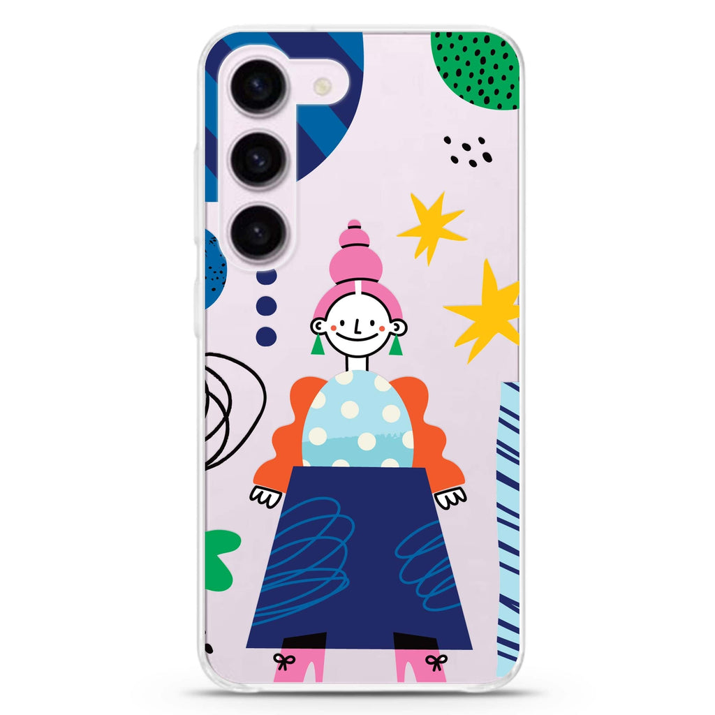 Abstract People ultra-clear case for Samsung Galaxy S23/S22, front view