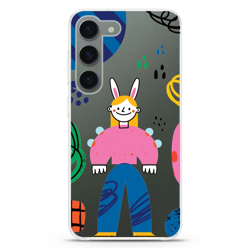 Abstract People ultra-clear case for Samsung Galaxy S23/S22, front view