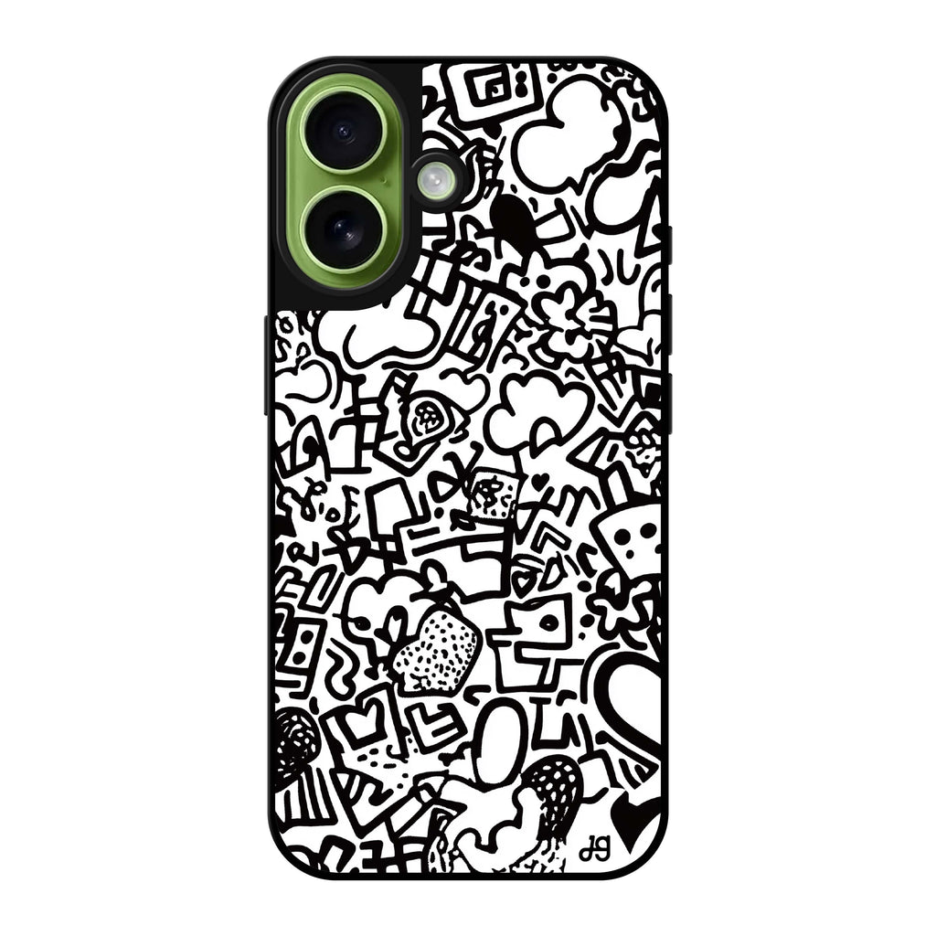Reflective iPhone 16 Mirror Case –Love Lines Design