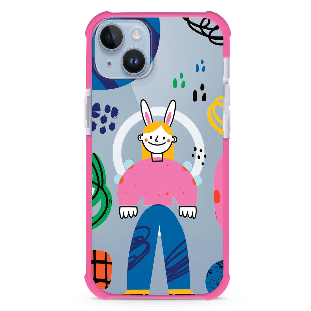 Abstract People iPhone 15 Plus MagSafe Compatible Ultra Shockproof Case
