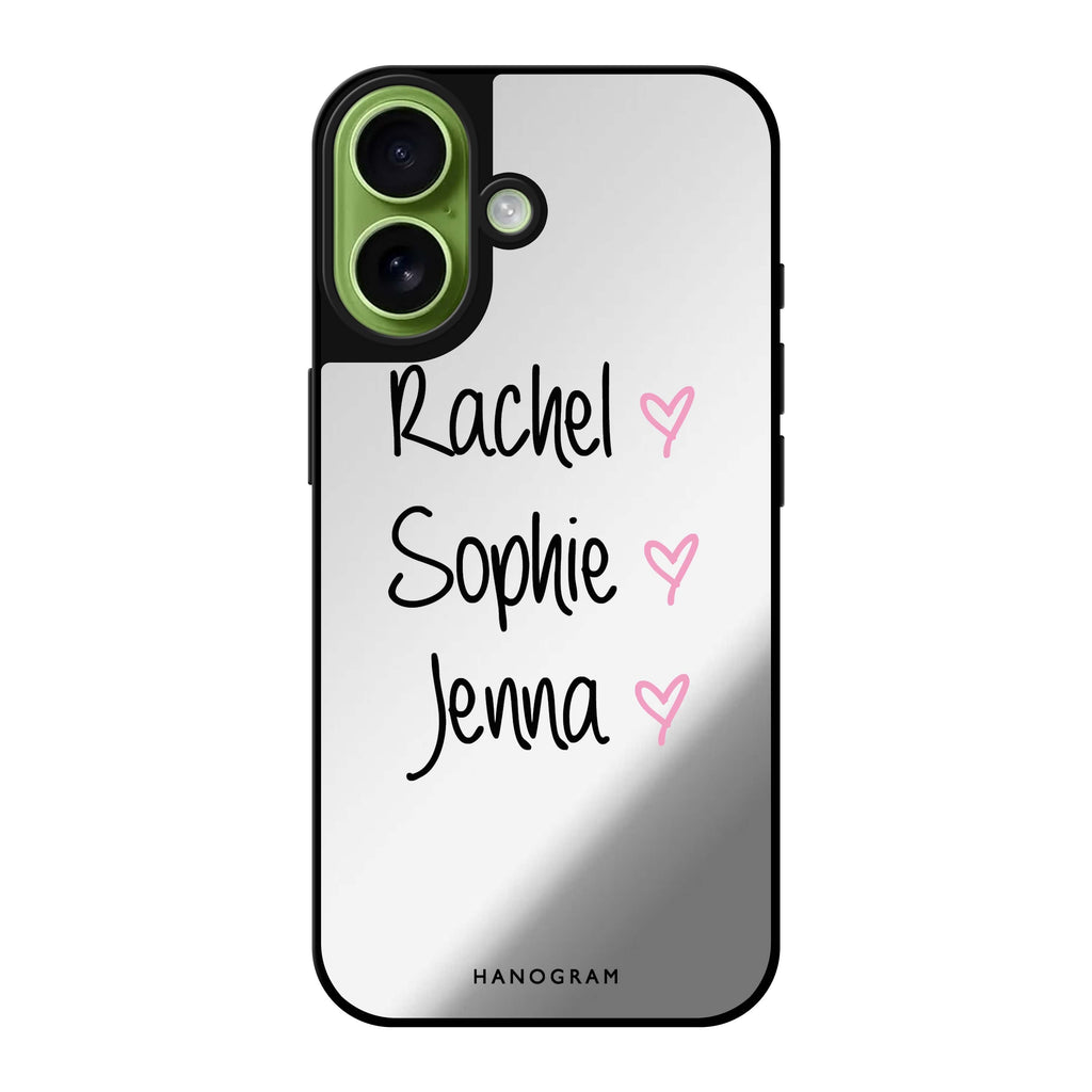 Reflective iPhone 16 Mirror Case –Three Of Us Design