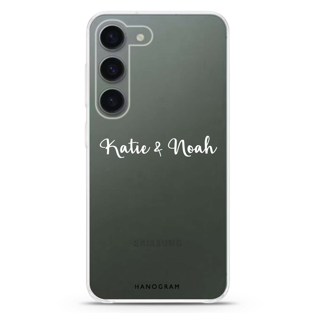 Me & You personalized ultra-clear case for Samsung Galaxy S23/S22, front view