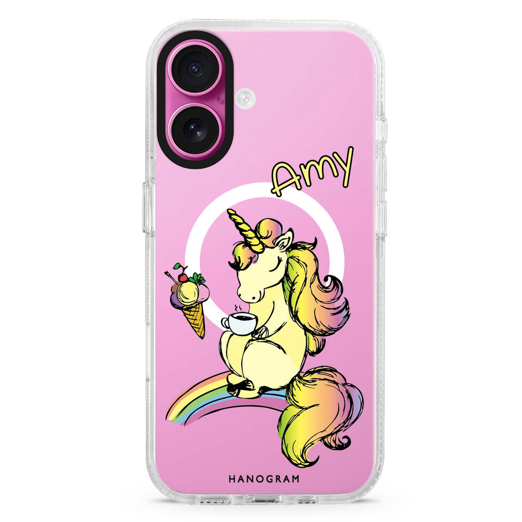 Cute Unicorn MagSafe Compatible iPhone 16 Ultra Clear Case - Personalized and Stylish Protection